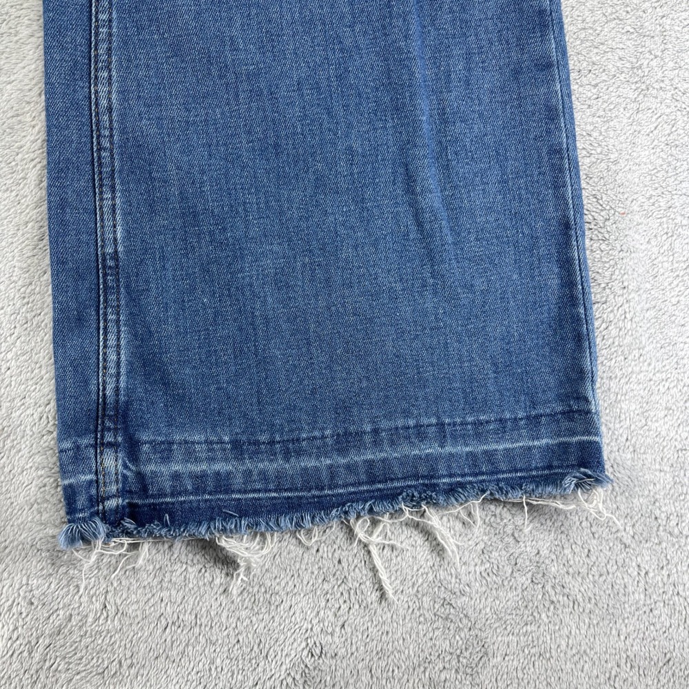 Free People Jeans Women 28 Blue Just Float On Flare High Rise Raw Hem - Picture 4 of 16